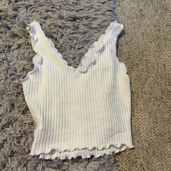 white cropped rib tank - Picture 1 of 1